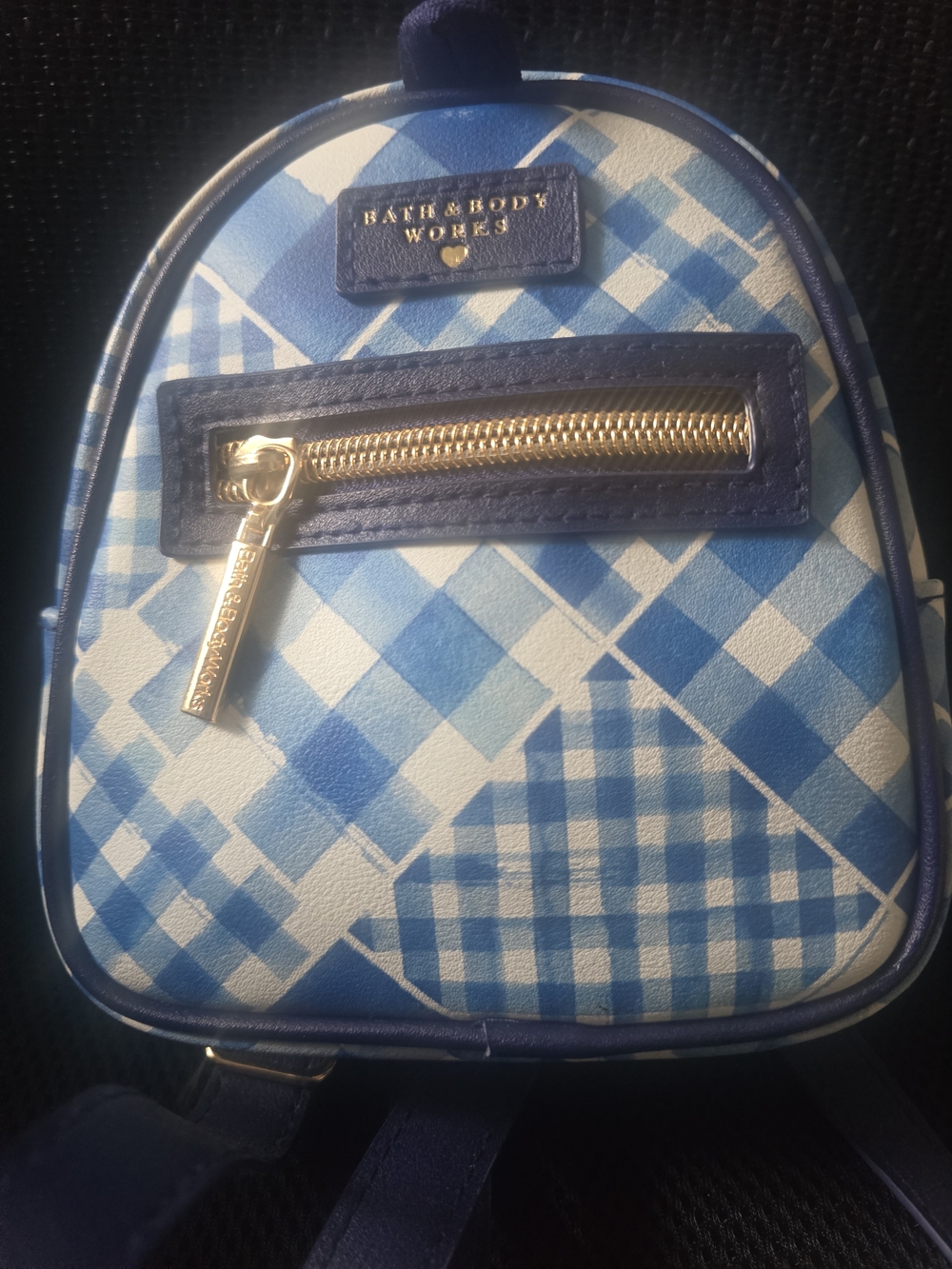 Bath & Body Works Blue Plaid Mini Backpack